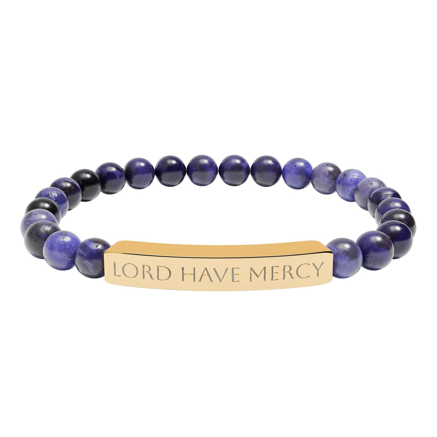 Lord have mercy bracelet - engraved natural stone stretch bracelet