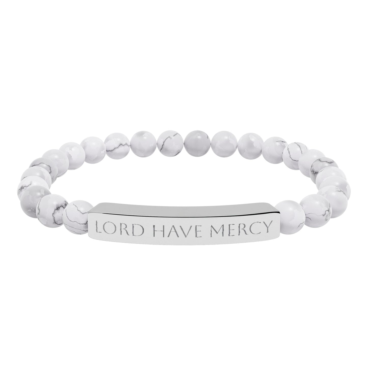 Lord have mercy bracelet - engraved natural stone stretch bracelet