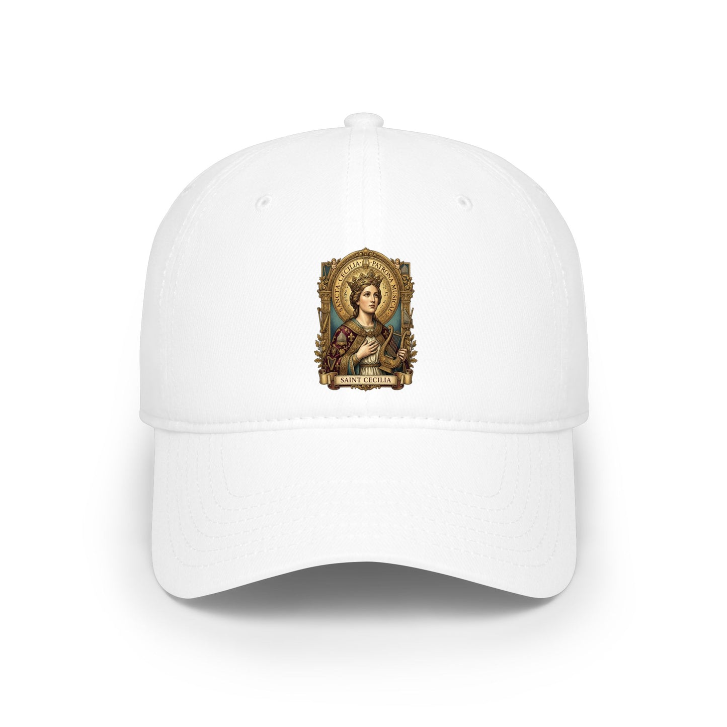 Religious Saint Cecilia Icon Baseball Cap — Vintage Holy Angel Printed Hat