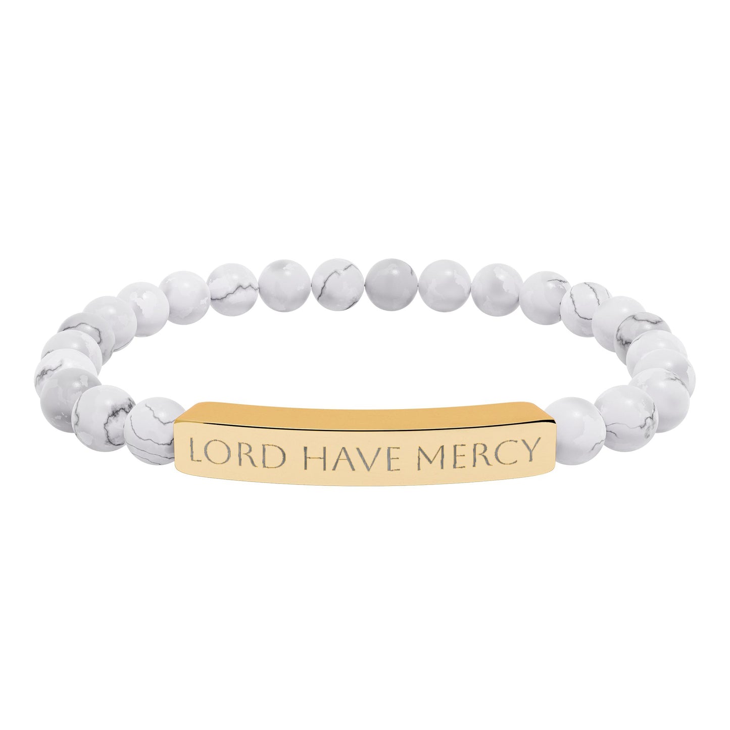 Lord have mercy bracelet - engraved natural stone stretch bracelet