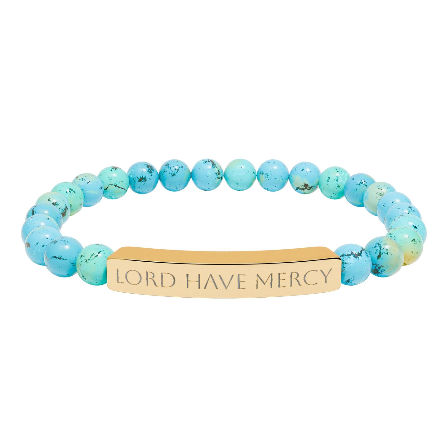 Lord have mercy bracelet - engraved natural stone stretch bracelet