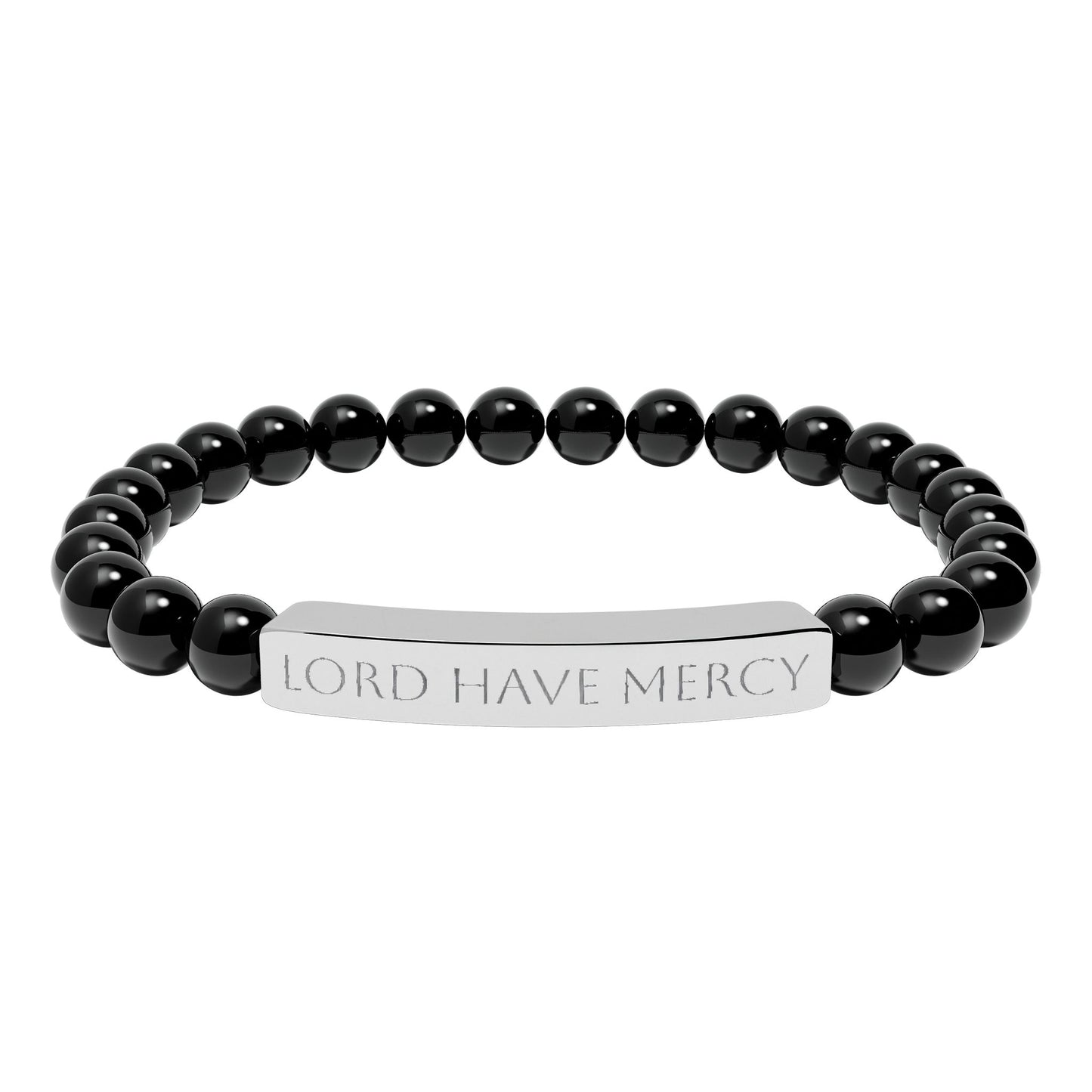 Lord have mercy bracelet - engraved natural stone stretch bracelet