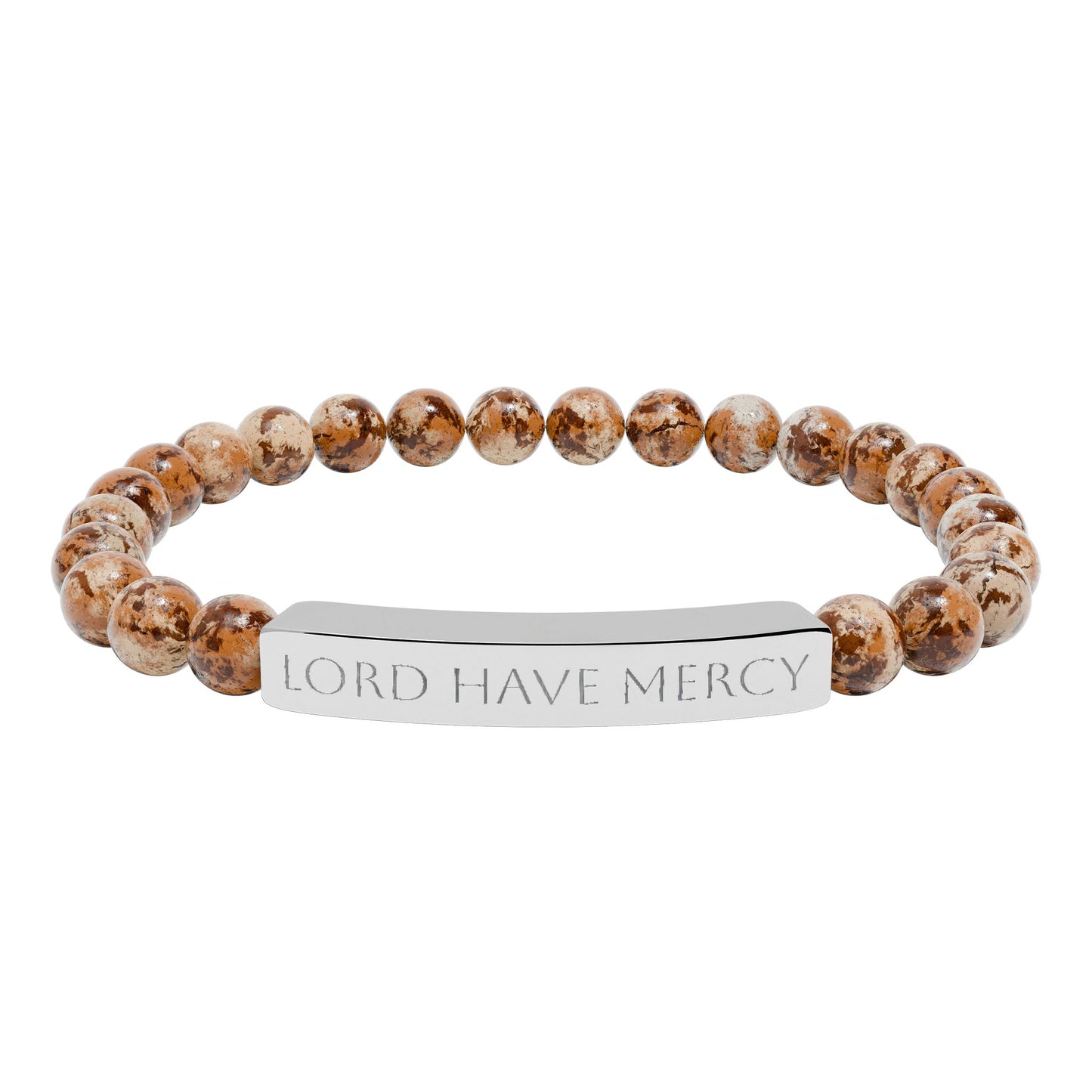 Lord have mercy bracelet - engraved natural stone stretch bracelet