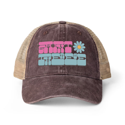 Saint Therese 'The Little Flower' printed women's washed mesh-back cap