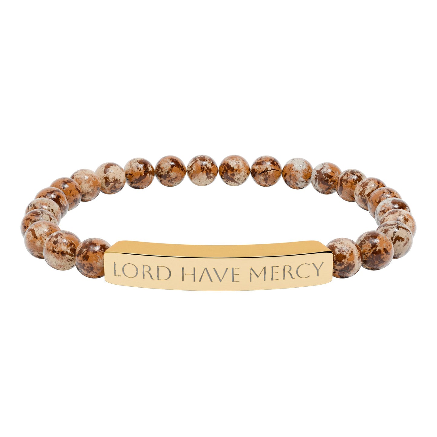 Lord have mercy bracelet - engraved natural stone stretch bracelet