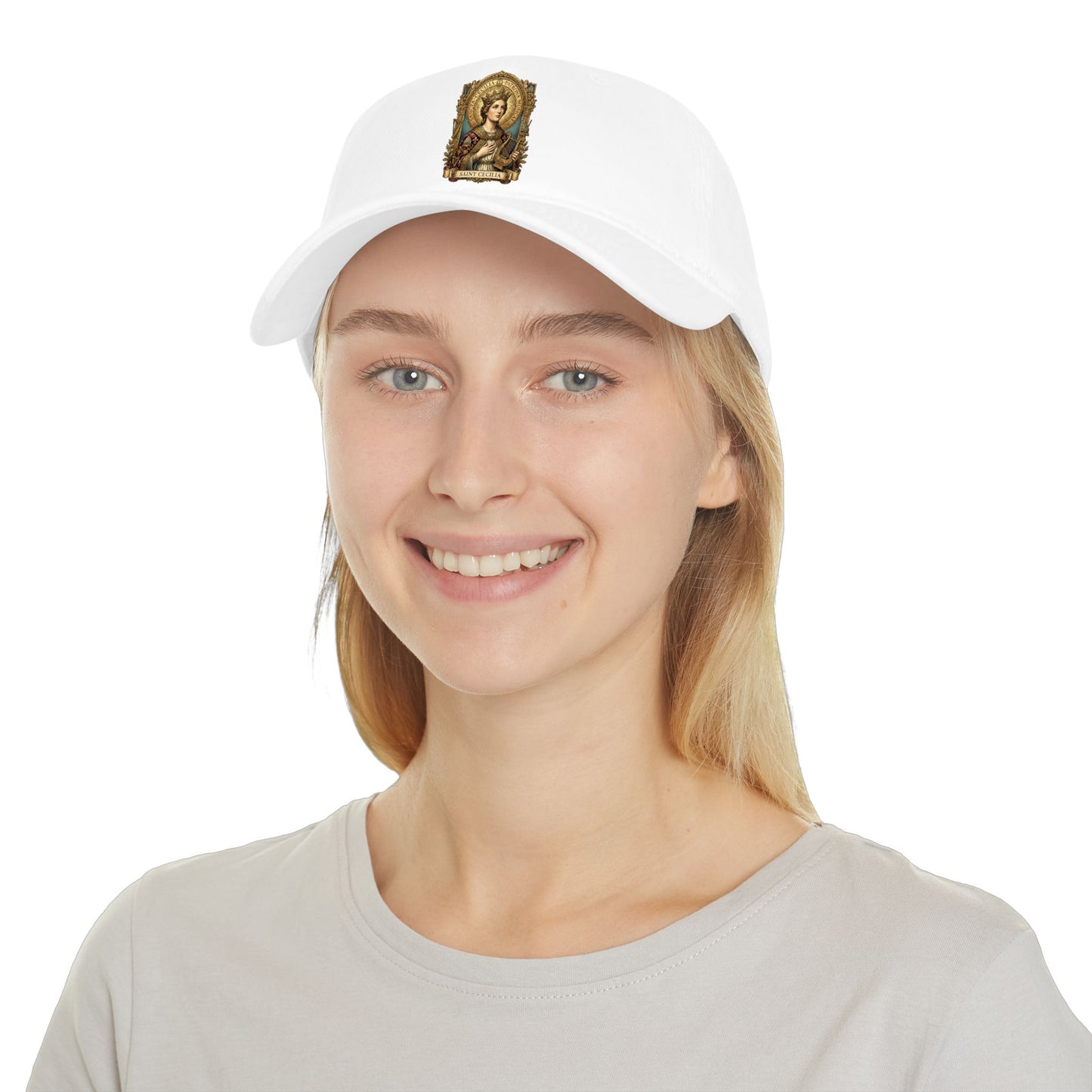 Religious Saint Cecilia Icon Baseball Cap — Vintage Holy Angel Printed Hat