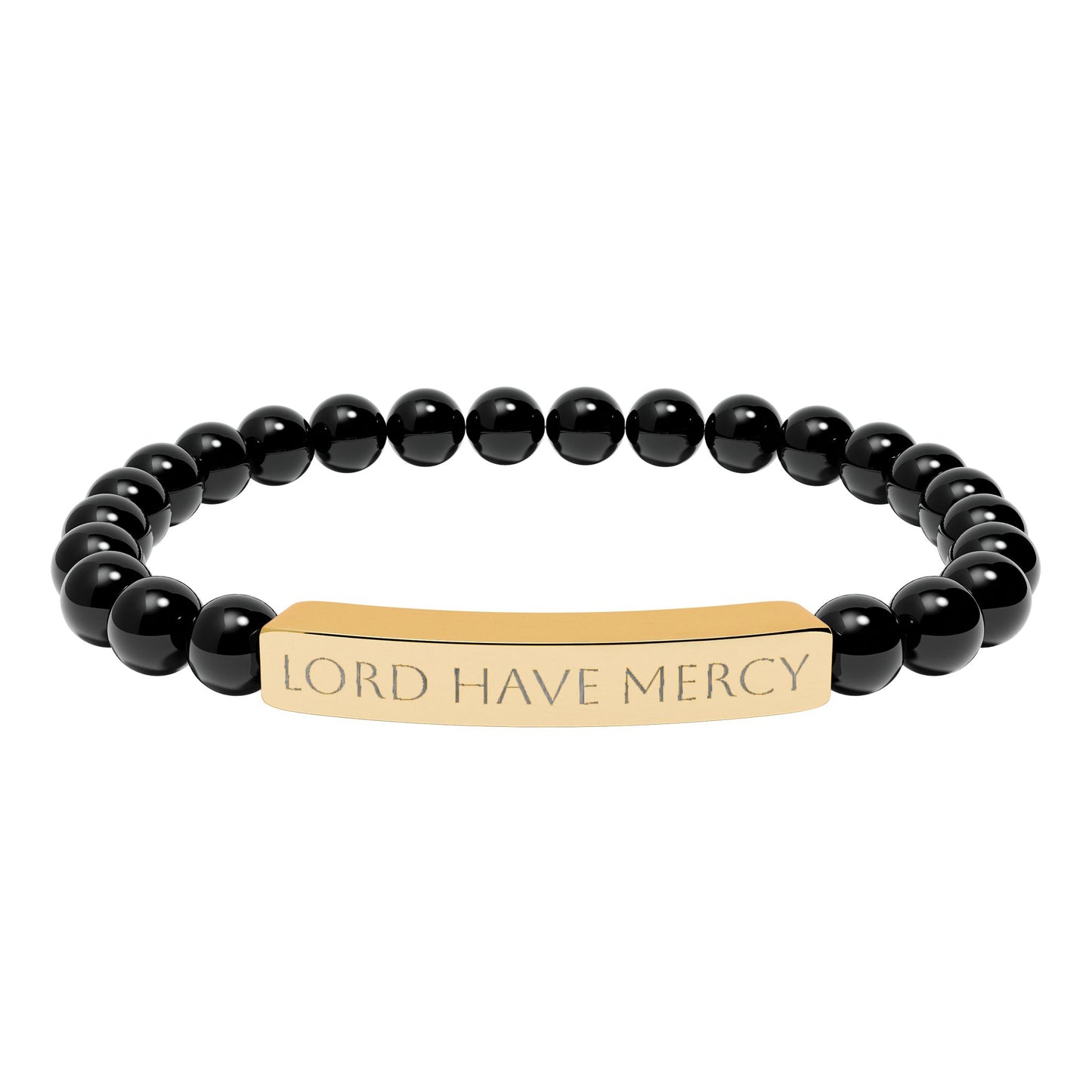 Lord have mercy bracelet - engraved natural stone stretch bracelet
